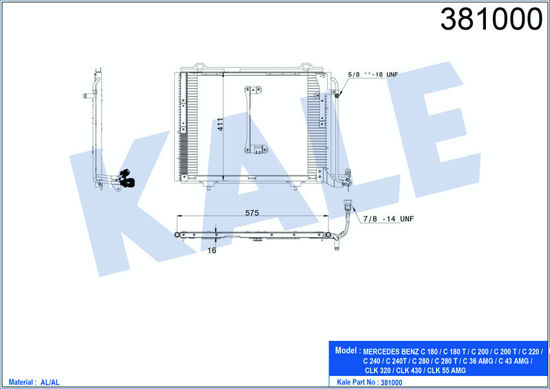 Klima Radyatörü Kondenser Mercedes Benz C180-C180t-C200-C200t-C220-C240-C240t-C2 resmi