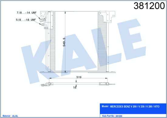 Klima Radyatörü Kondenser Vıto Al/Al 519x550x16 resmi