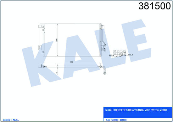 Klima Radyatörü Kondenser Vıto / Mıxto Al/Al 702x390x16 resmi