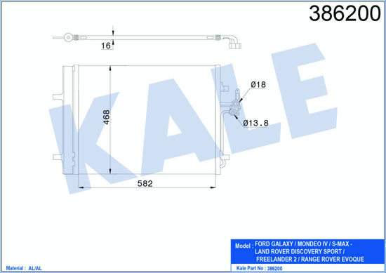 Klima Radyatörü Kondenseri Mondeo 2.0 Dw10 S-Max 07 Volvo Land Rover Al-Al 602x4 resmi