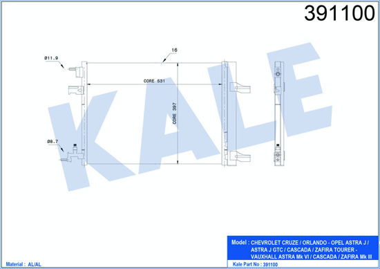 Klima Radyatörü Kondenser Astra J-Cruze-Zafıra C 1.4-1.6 A14-B14-D14 Net-Nel/ A1 resmi