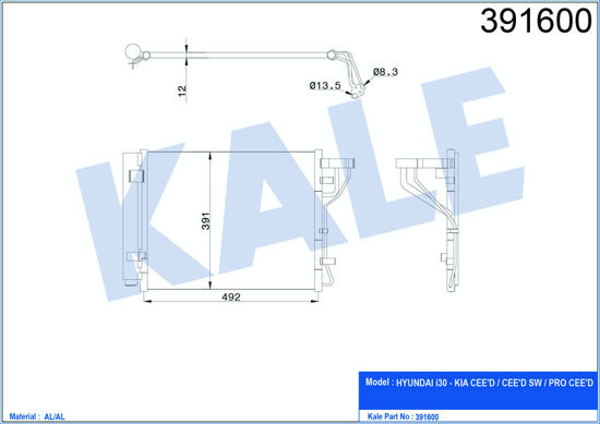 Klima Radyatörü Kondenser Hyundaı İ30-İ30 Cw-Kıa Ceed-Ceed Sw-Pro Ceed Al/Al 512 resmi