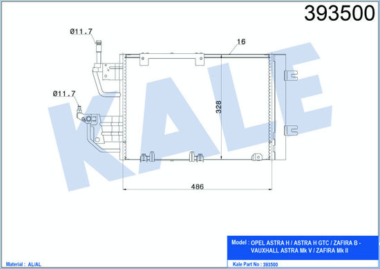 Klima Radyatörü Kondenser Astra H Cdtı-Zafıra B Cdtı Al/Al 530x320x12 resmi