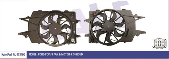 Fan Motoru Davlumbazlı Ford Focus 250w-395mm resmi