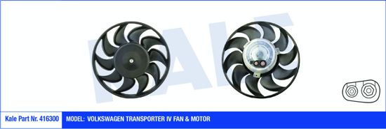 Fan Motoru Davlumbazlı Volkswagen Transporter Iv 360w-280mm resmi