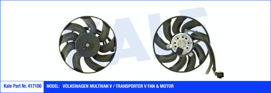 Fan Motoru Davlumbazlı Sağ Vw Transporter T5 03-09 1.9tdı-2.0-2.5tdı-3.2 V6 350w resmi