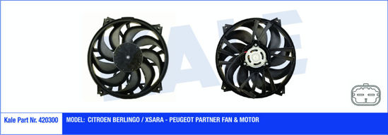 Fan Motoru Davlumbazlı Partner 02 Berlingo 02 Xsara 00 307 00 350w-385mm resmi