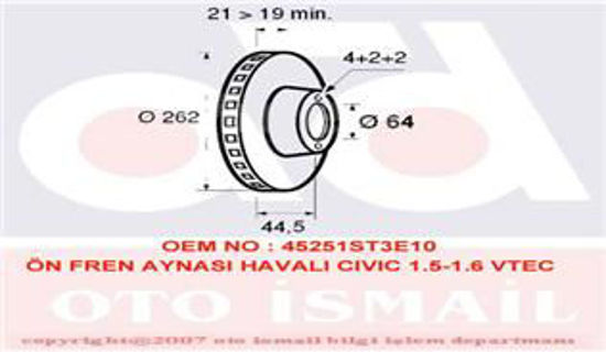 Ön Ön Fren Aynası Cıviç  Iv V Vı 1.4 1.5-1.6vtec 1.7 90/05 Rover 200 400 25 45 2 resmi