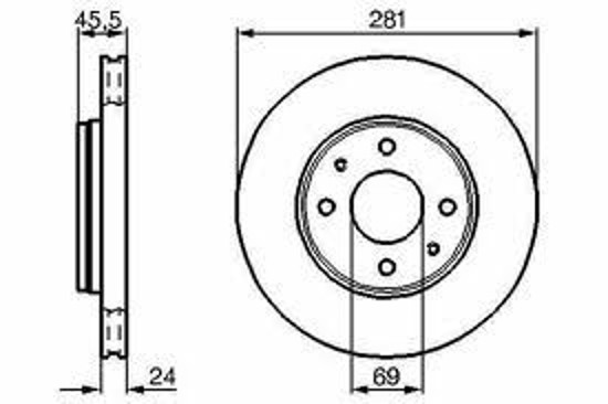 Ön Fren Aynası Carısma 95/6.06 Volvo S40 1.6 1.8 1.9 2.0 T 95/04 V40 95-04 281x2 resmi