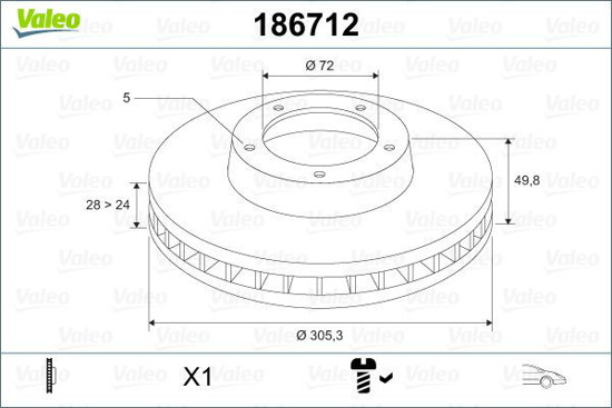 Ön Fren Aynası Trafiç  01 Vıvaro 01 Prımastar 01 1.9 D-Dtı 16v-2.5dtı 305.5x28x5 resmi