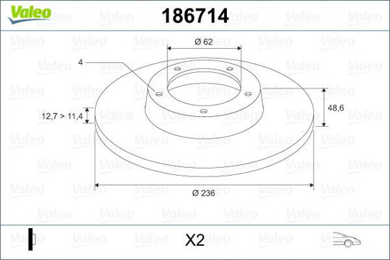 Ön Fren Aynası Favorıt-Forman 1.3 93-95 236x12.8x4dl resmi