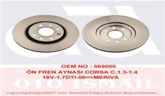 Ön Fren Aynası Corsa C Z14 Y17dt 00-03 1.3cdti03 Combo 01-03 1.3cdti 04 Tıgra 04 resmi