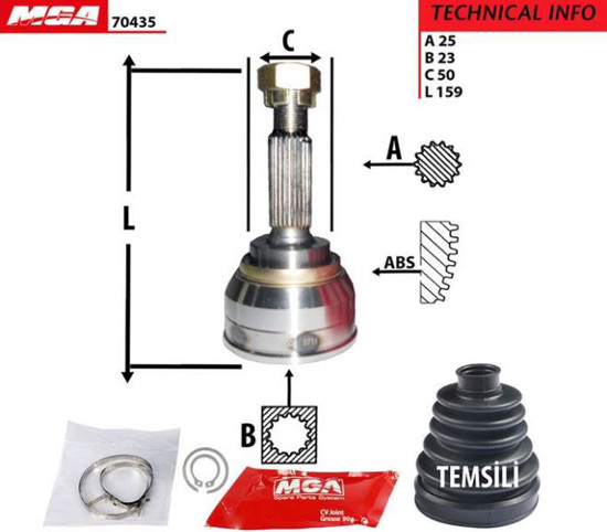 Aks Kafa Dış-(Hyundaı: Accent 03>06 "1.5 Crdış/Getz 03> "1.5 Crdış/Elantra 90<95 resmi