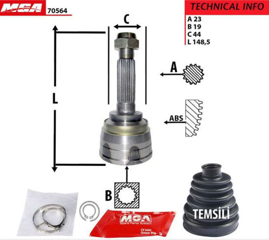 Aks Kafa Dış-(Daewoo: Tiç O 96>03 ) (23x19x44) (717040) resmi