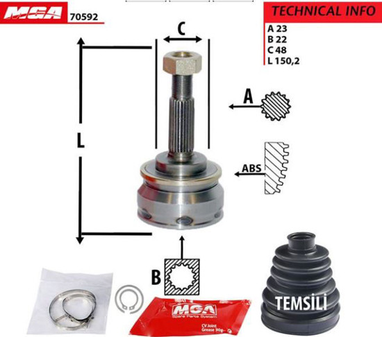 Aks Kafa Dış-(Nıssağ: Miç Ra-K11 92>02 "1.3" ) (23x22x48) (715048) resmi