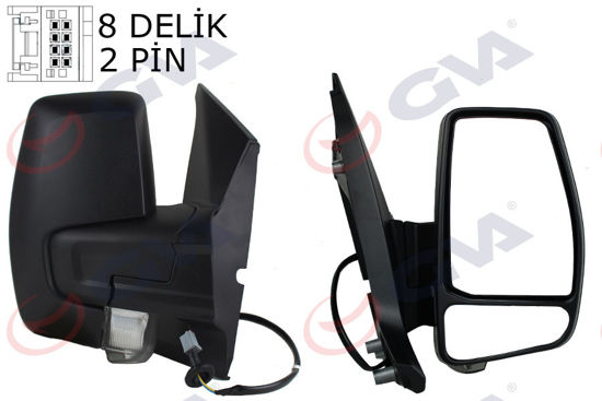 Dış Dikiz Aynası Mekanik Sağ Transit Custom V362 12-20 Desenli-Sinyalli Vm-6325r resmi