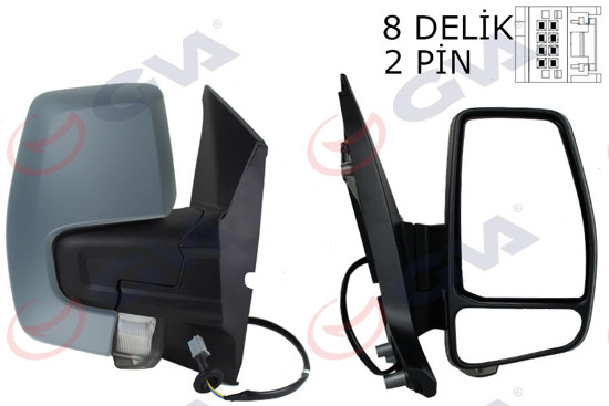 Dış Dikiz Aynası Mekanik Sağ Transit Custom V362 12-20 Astarlı-Sinyalli Vm-6325p resmi