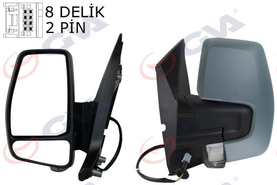 Dış Dikiz Aynası Mekanik Sol Transit Custom V362 12-20 Astarlı-Sinyalli Vm-6325p resmi