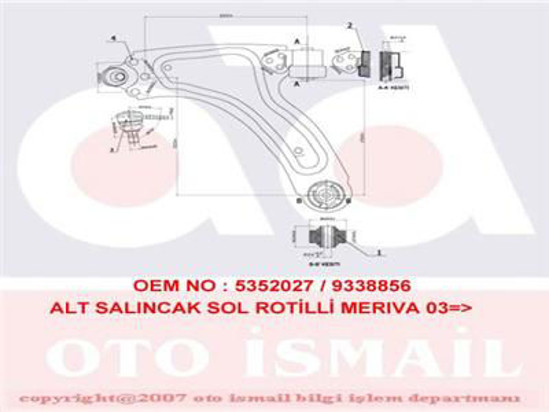 Alt Salıncak Komple Sol Merıva 1.4 16v Twınpart-1.6-1.6 16v-1.8-1.3cdtı-1.7dtı-1 resmi