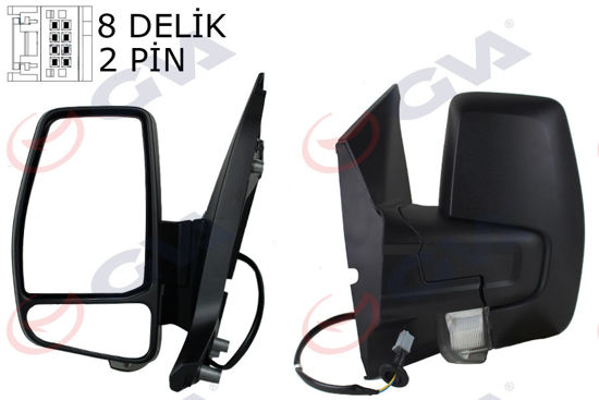 Dış Dikiz Aynası Mekanik Sol Transit Custom V362 12-20 Desenli-Sinyalli Vm-6325l resmi