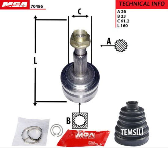 Aks Kafa Dış-(Toyota: Corolla 07>11/Aurıs 07>11 "1.4 D4d Dışel" ) resmi