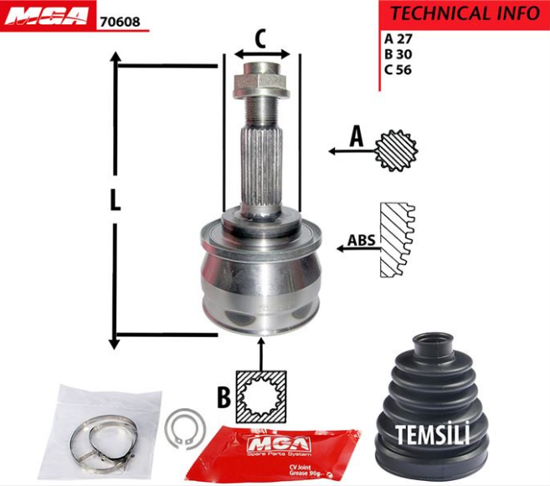 Aks Kafa Dış-(Subaru: Legacy 89>94 "1.8-2.0 4wd"/Impreza 95>00 "1.6-1.8-2.0 4wd" resmi