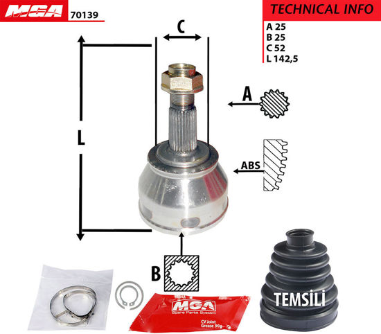 Aks Kafası (Fiat: Tempra 2.0) 25*25*52 resmi