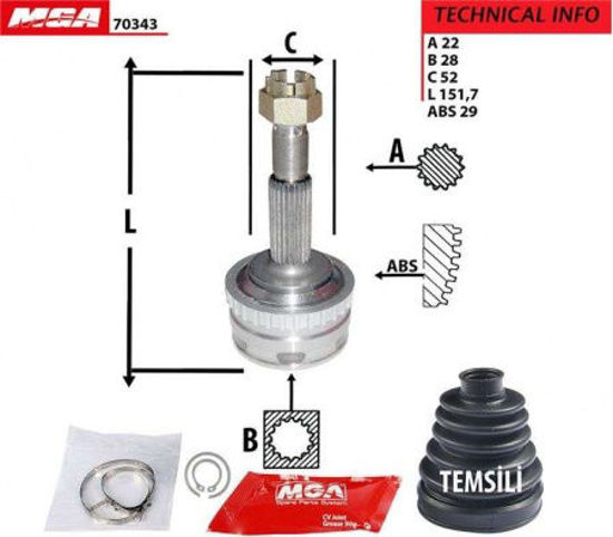 Aks Kafası Dış (Opel: Corsağb Corsağc 1.0 1.2 00--) 22*28*52 resmi