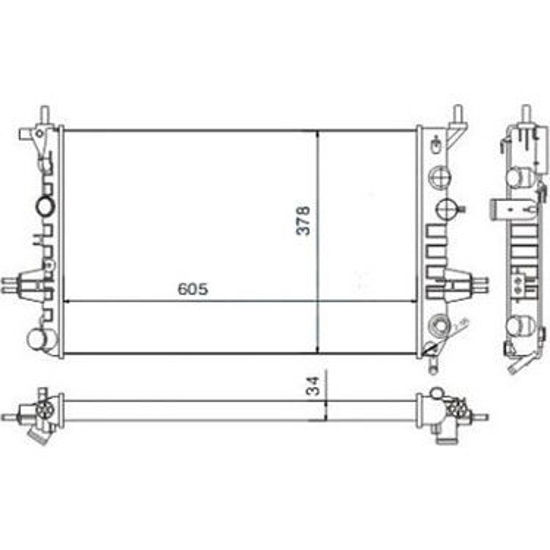 Su Radyatoru Opel:Astra G 1.6 98-605x378x34 resmi