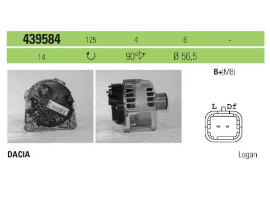 Alternatör 14v 125a Clıo Iı-Kng-Logan 1.5dcı resmi