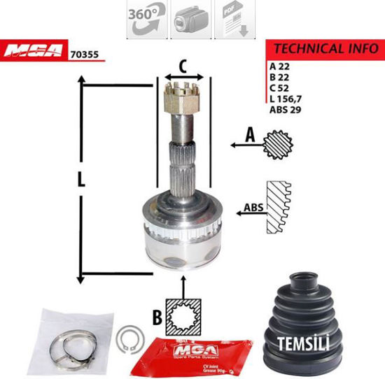 Aks Kafası Dış (Opel: Merıva 1.6 03--) 29*22*22 resmi