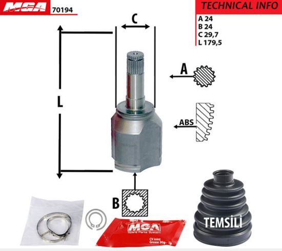 Aks Kafası İç  Sol Kovan (Fiat: Linea 1.3jtd 05-) resmi