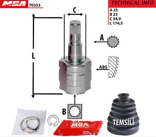 Aks Kafası İç  Sağ (Opel: Corsağd 1.3dth 07--) resmi