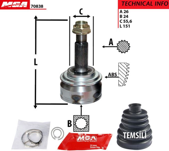 Aks Kafa Dış-(Toyota: Yarıs 06>11 "1.4 D4d Dışel"  ) resmi