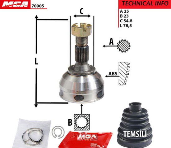 Aks Kafası Dış Sağ-Sol  ( Cıtroen : Xara Xantıa 1.6 93-98 / Peugeot : 205 / Peug resmi