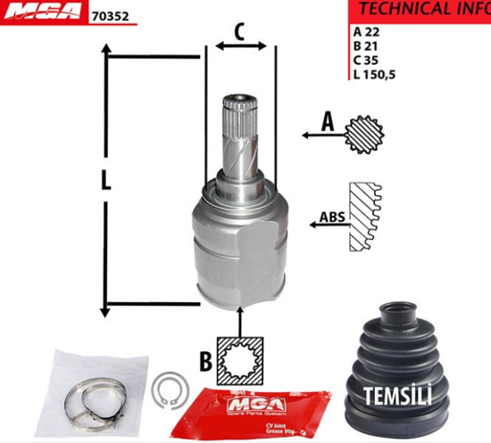 Aks Kafası İç  Sol (Opel: Corsağd 1.3dth 07--) resmi