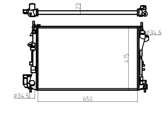 Su Radyatoru (Klımalı) (Opel: Vectra C 1.6 Z16xe 02-06) 650*415*23 resmi