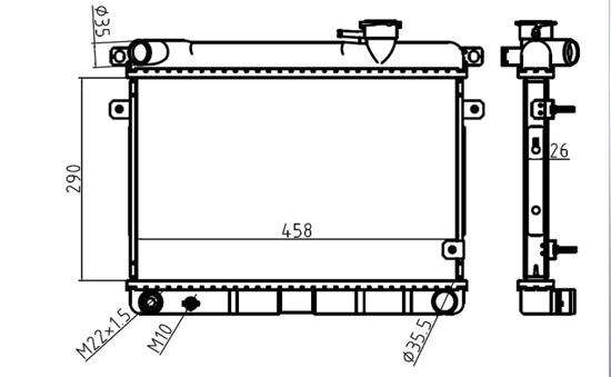 Su Radyatoru Kapaklı  Fiat 131 1.3 M-T 1979-1994.Brazıng 26mm  290×458×26 resmi