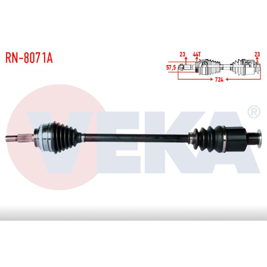 Aks Komple Sag ( Kalın Freze ) 44 Dıs 98=>08 Kango resmi