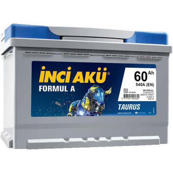 İnci Akü 12v 60ah 540 En L2 Formul A Taurus 242*175*190 resmi