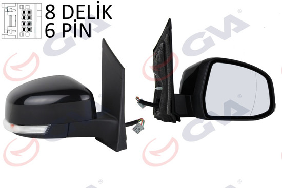 Dış Dikiz Aynası Elektrikli Isıtmalı Sağ Sinyalli Focus 08 Vm-6304ehar resmi