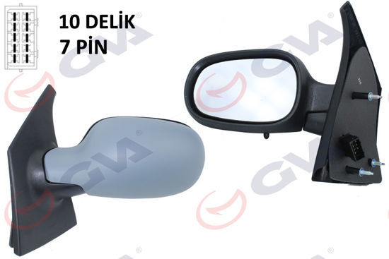 Dış Dikiz Aynası Elektrikli Sol Megane-Sceniç  97-99 Rezistanslı Asferikli Astar resmi