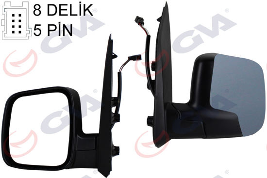 Dış Dikiz Aynası Elektrikli Sol Fiorino-Bipper-Nemo 07 Astarlı Vm-6115ehpl resmi