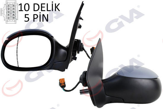 Dış Dikiz Aynası Elektrikli Sol Peugeot 206 04 Astarlı Asferikli Vm-208ehpal resmi