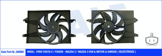 Fan Motoru Davlumbazlı Fiesta V-Fusıon-Mazda 2-Mazda 3 resmi