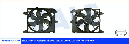 Fan Motoru Davlumbazlı Clio 2-Kango 97 Megane I-Sceniç  I 99-03 320w-380mm resmi