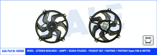 Fan Motoru Davlumbazlı Partner Iı-Berlingo Iıı-Xsara Piç Asso 1.6hdı 460w-385mm resmi