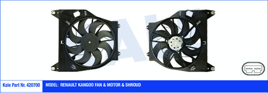 Fan Motoru Davlumbazlı Renault Kango 200w-385mm resmi