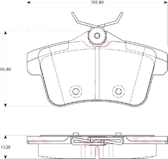 Arka Balata Peugeot 308-1.6gtı 010 Peugeot 3008 1.6vtı-1.6thp-1.6hdı-2.0hdı 09 P resmi