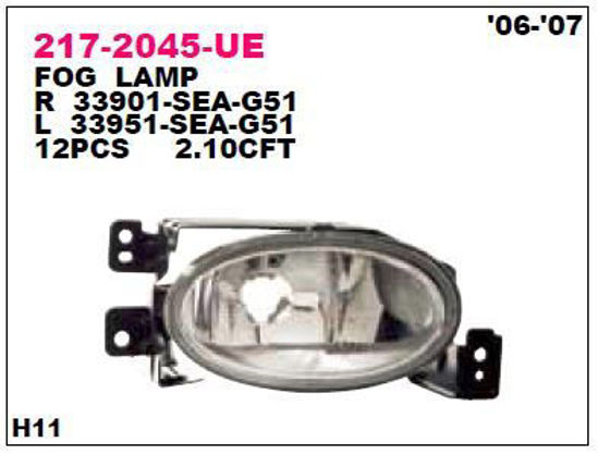 Sis Farı Sol Accord (Cl) Benzin 06-07 resmi